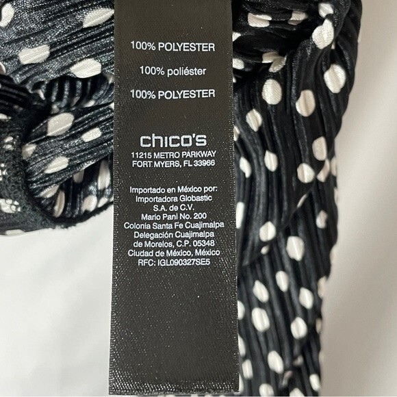 Travelers by Chico's Pant Wide Leg Black with White Polka Dots - Picture 3 of 7